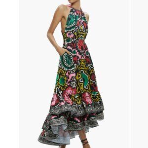 Loyce Mixed Print High-Low Maxi Dress